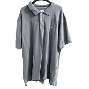 Faherty Pique Stretch Polo Shirt Short Sleeve Blue gray Golf Mini Logo Men XXL